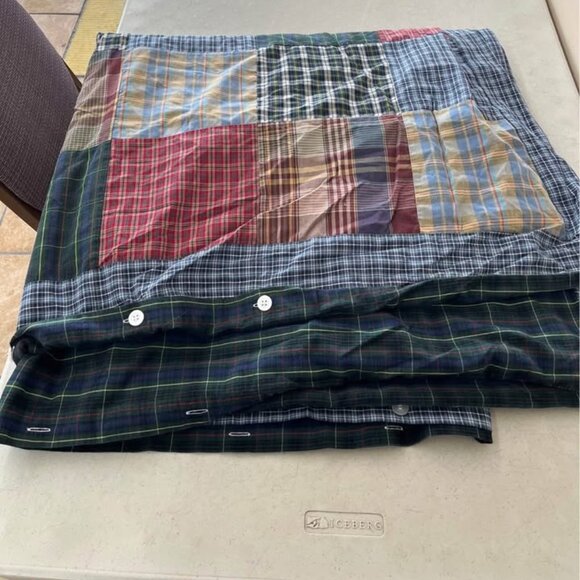 Rare Vintage Madras Plaid KING Duvet Cover. Almost New - Picture 2 of 3